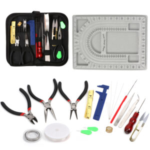 HOTOOLME Jewellery Making Tool Kits,23 Pieces Jewelry Repair Kit with Bead Design Board